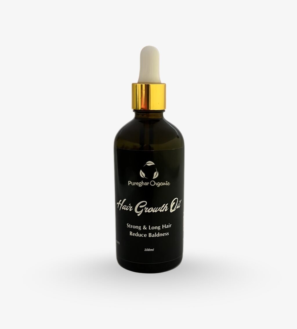 Hair Growth Oil 100ml – Anti Hair Fall Herbal Formula | Pureghar Organic